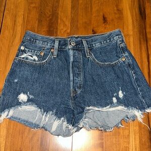 Levi’s 501 high rise denim shorts